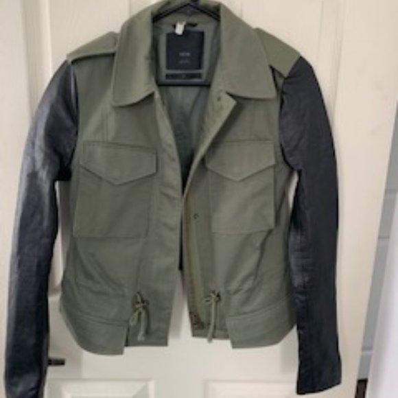 VEDA Leather Sleeve Jacket - Picture 1 of 1